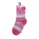 Girls Stripe Cosy Socks With Gripper And Ribbon (Pack of 12)