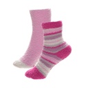 Girls Stripe Cosy Socks With Gripper And Ribbon (Pack of 12)