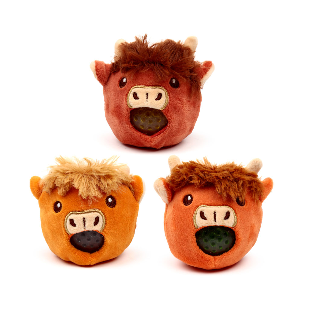 Queasy Squeezies Highland Coo Cow Plush Squeezy Toy (Pack of 12)