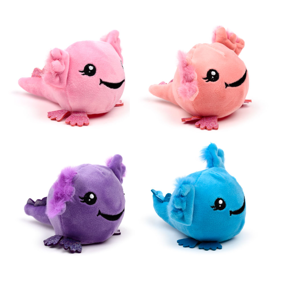 Queasy Squeezies Axolotl Salamander Plush Squeezy Toy (Pack of 12)