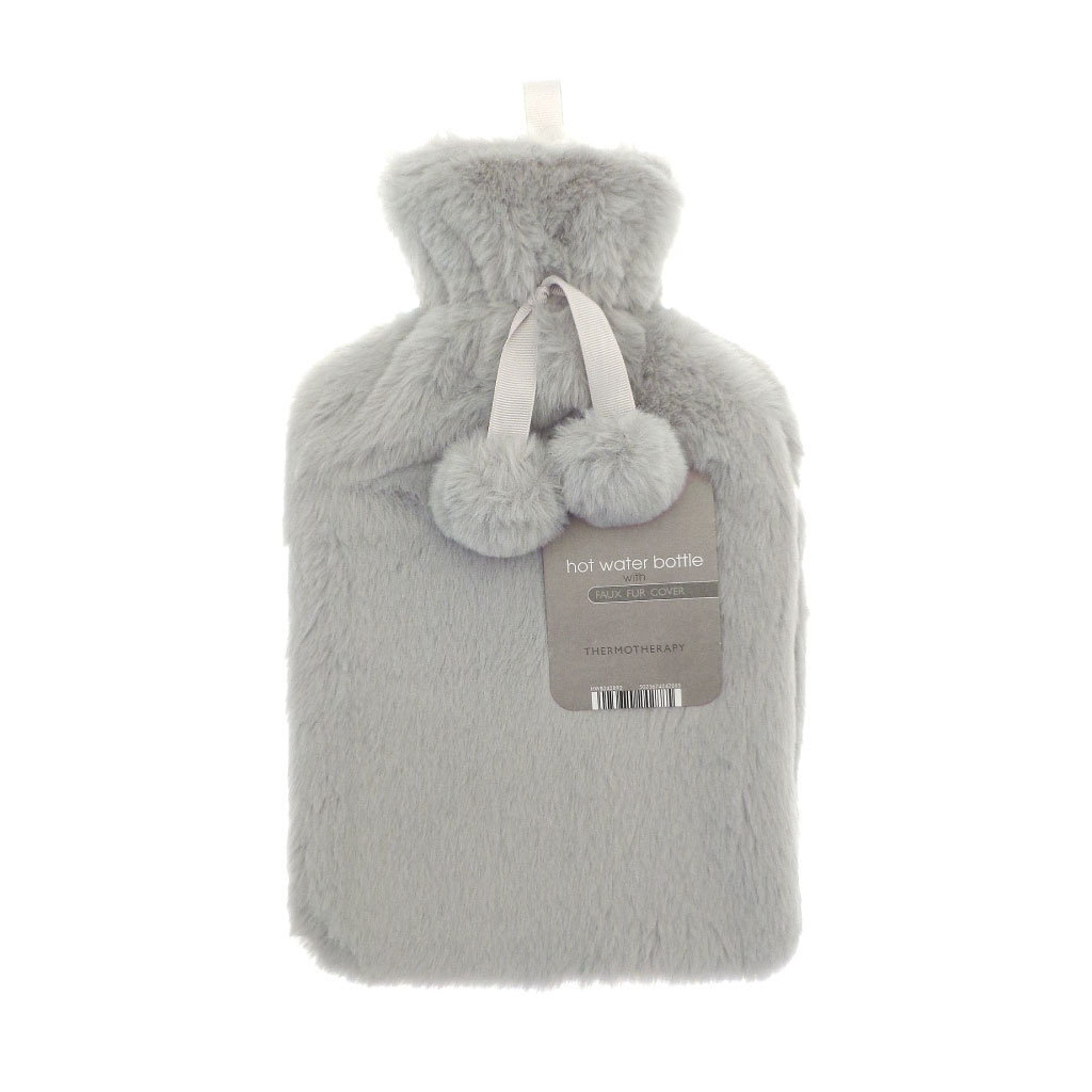 Faux Fur Hot Water Bottle - Assorted Colours & Designs (Pack of 24)