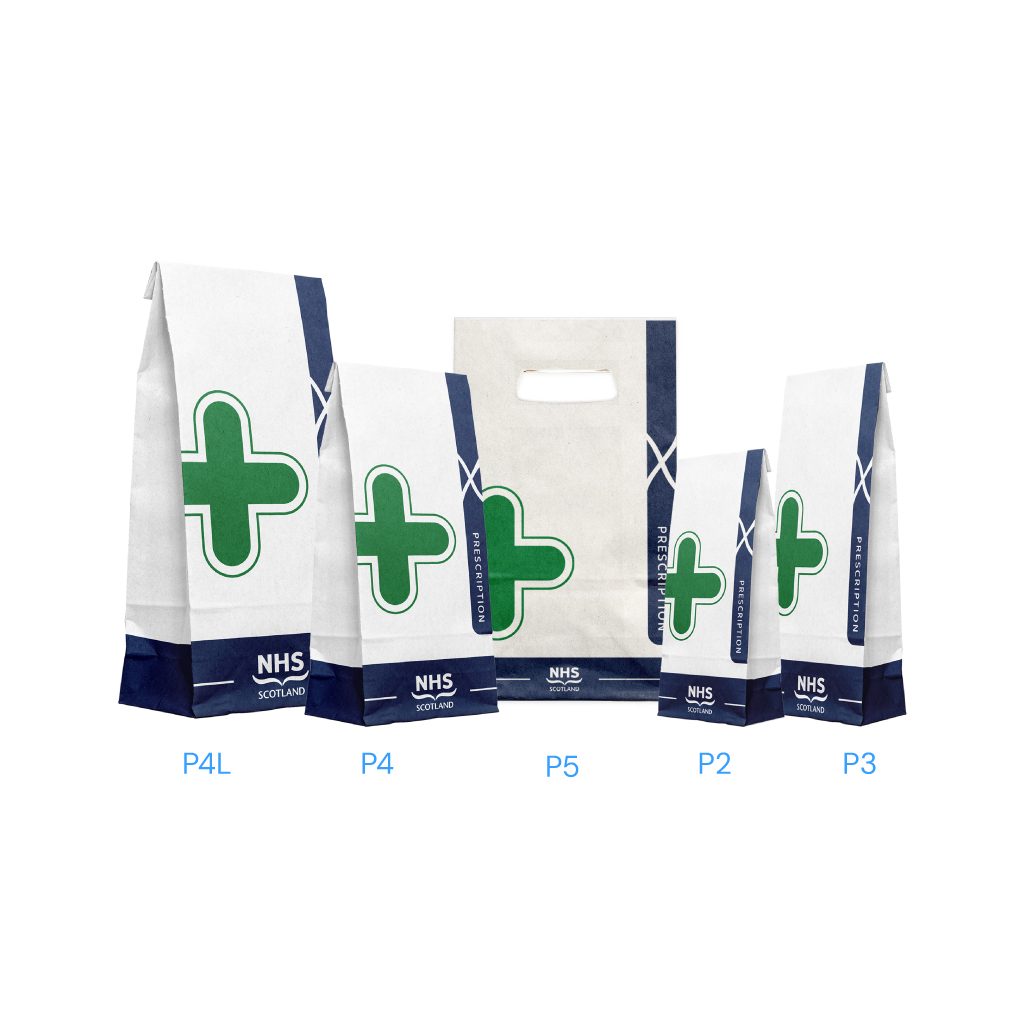 Scottish NHS Prescription Bags White