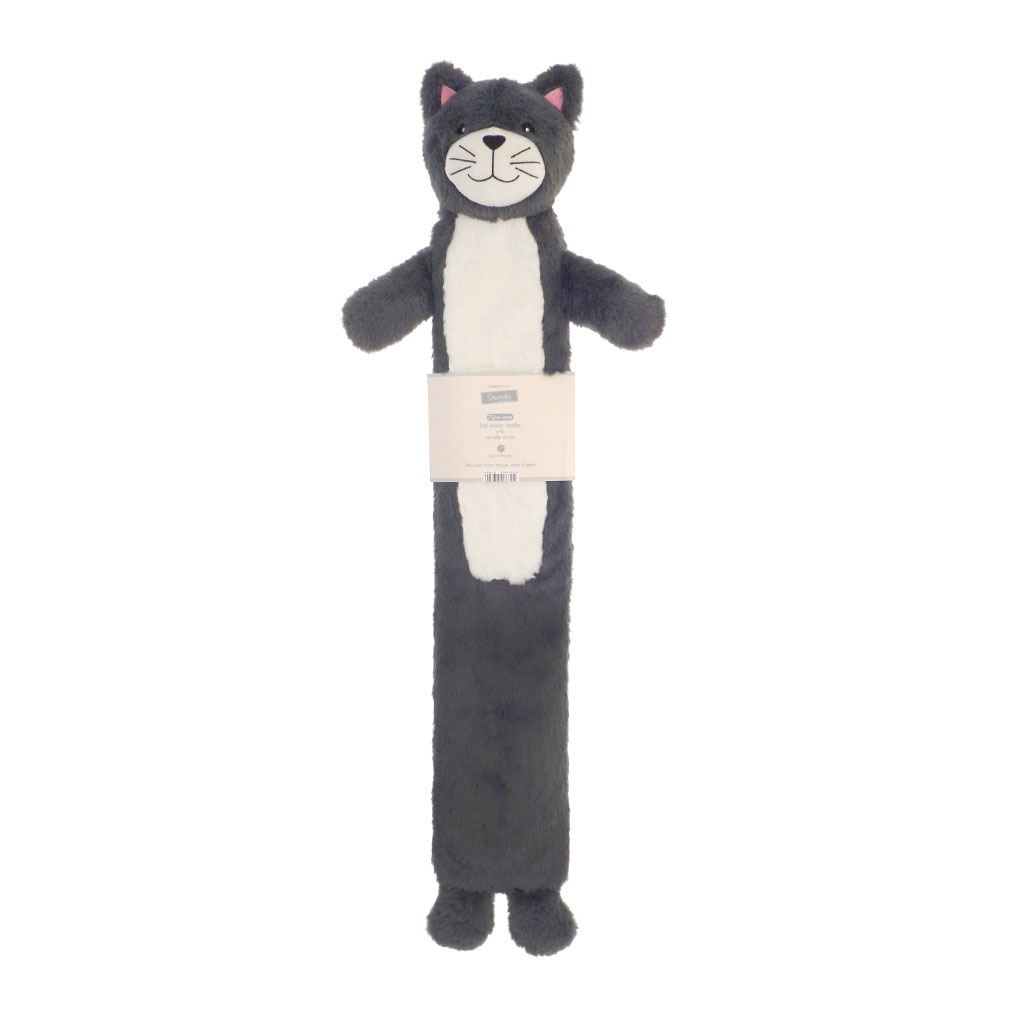 Long Hot Water Bottle with Novelty Cover - Assorted Snuggly Designs