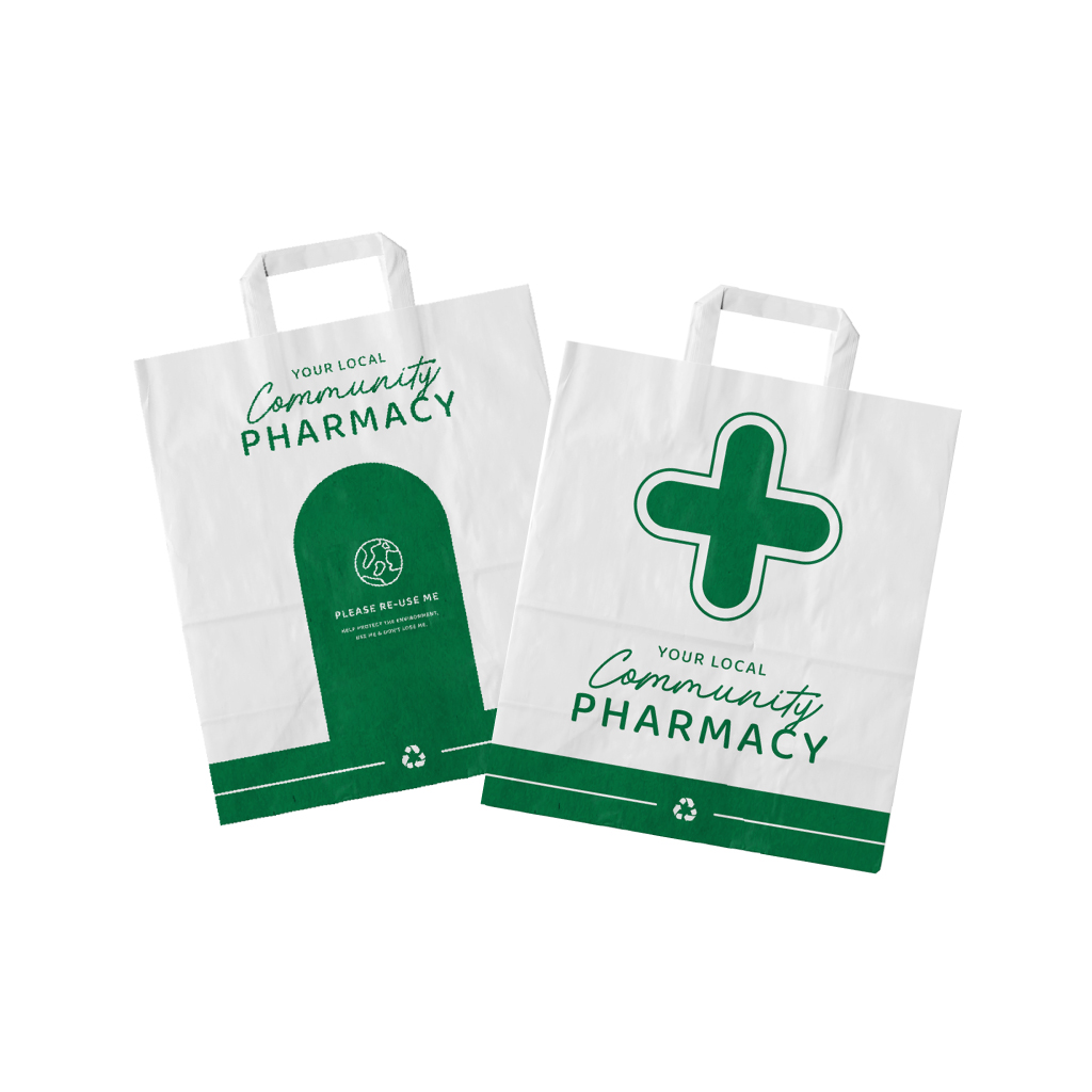 Pharmacy paper carrier bags - large