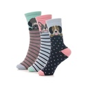 Ladies Cat & Dog Design Socks Pack of 3 