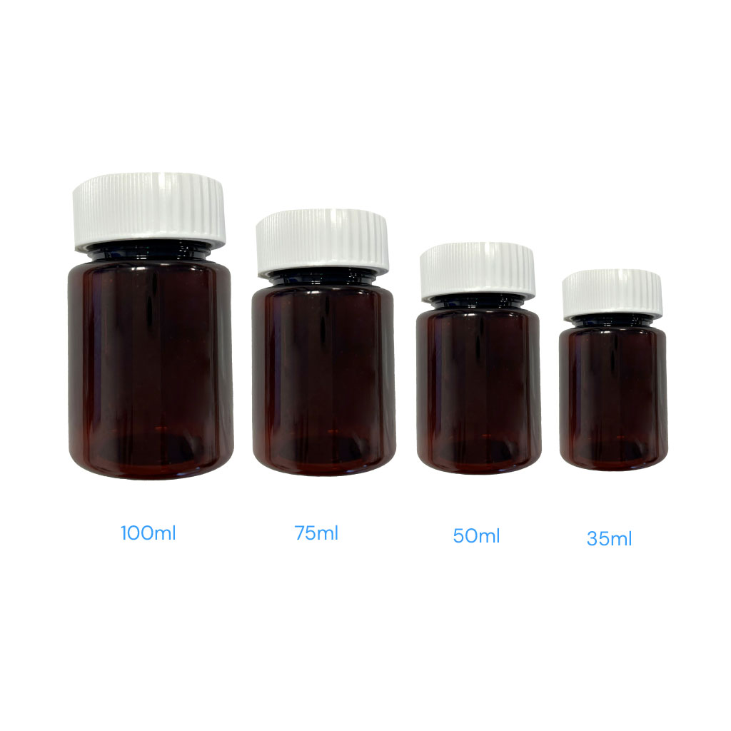 75ml Precapped PET Round Tablet Bottles