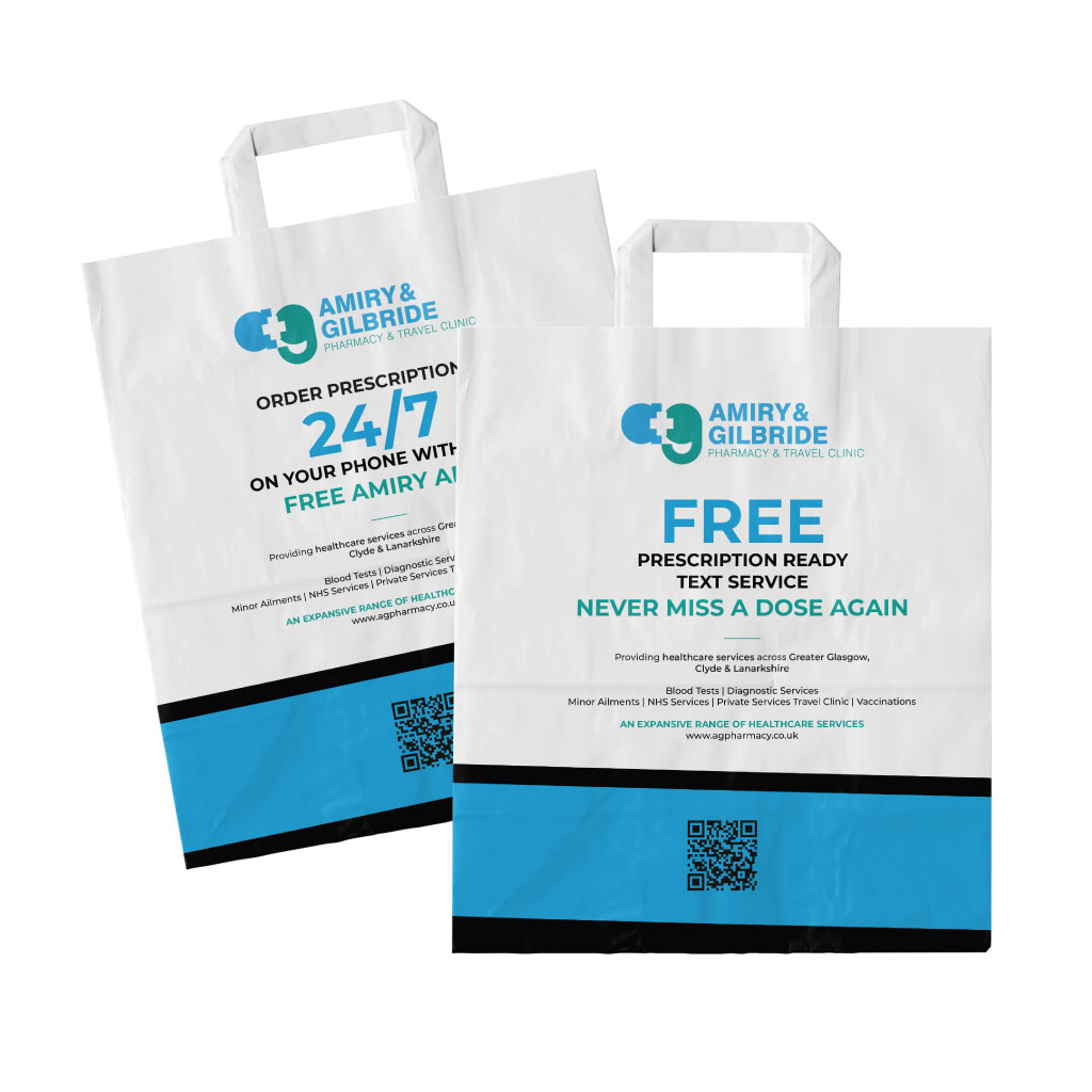 Aimry&Gilbride Flat Handle Carrier Bags