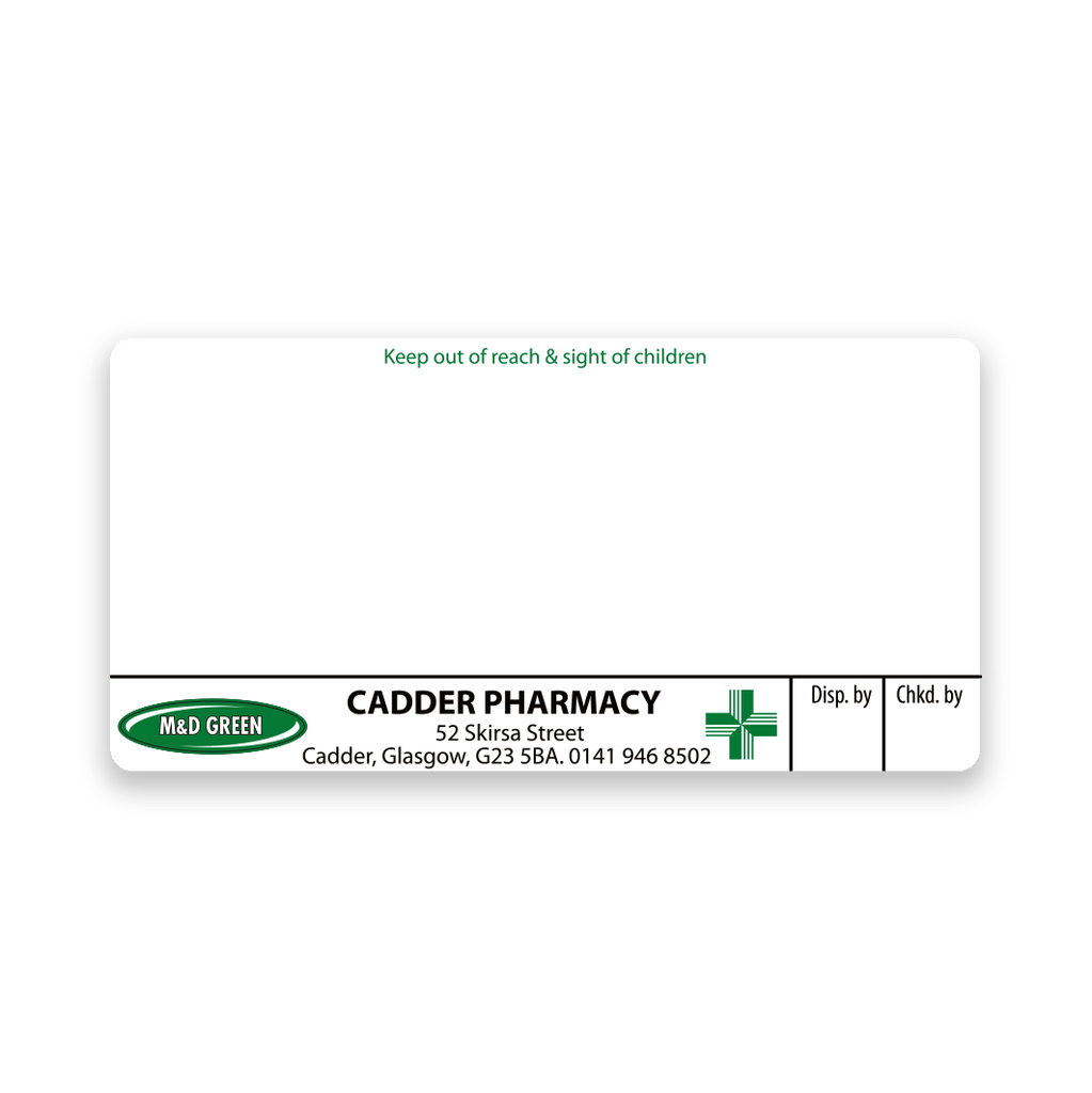 [EMT4412] M&D Green Cadder Pharmacy Labels