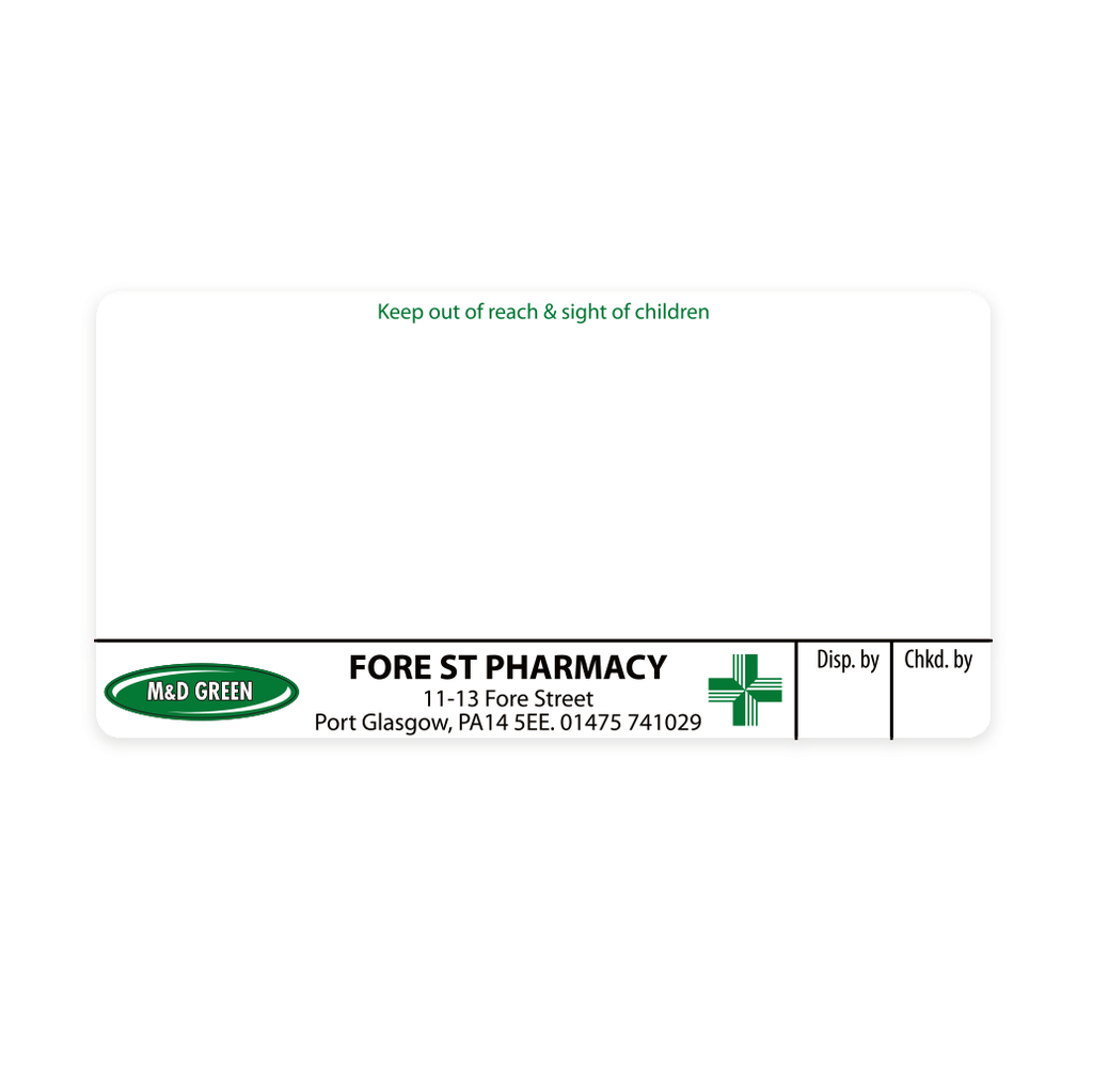 [EMT4418] M&D Green Fore Street Pharmacy Labels