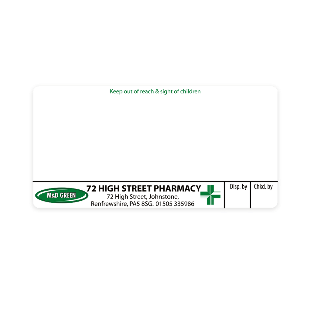 [EMT4422] M&D Green High Street Pharmacy Labels