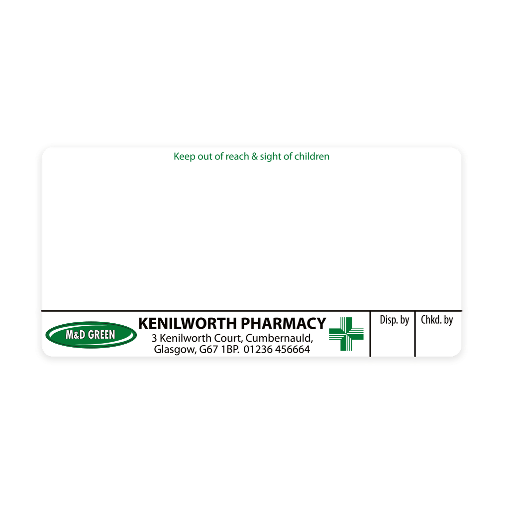 [EMT4424] M&D Green Kenilworth Pharmacy Labels