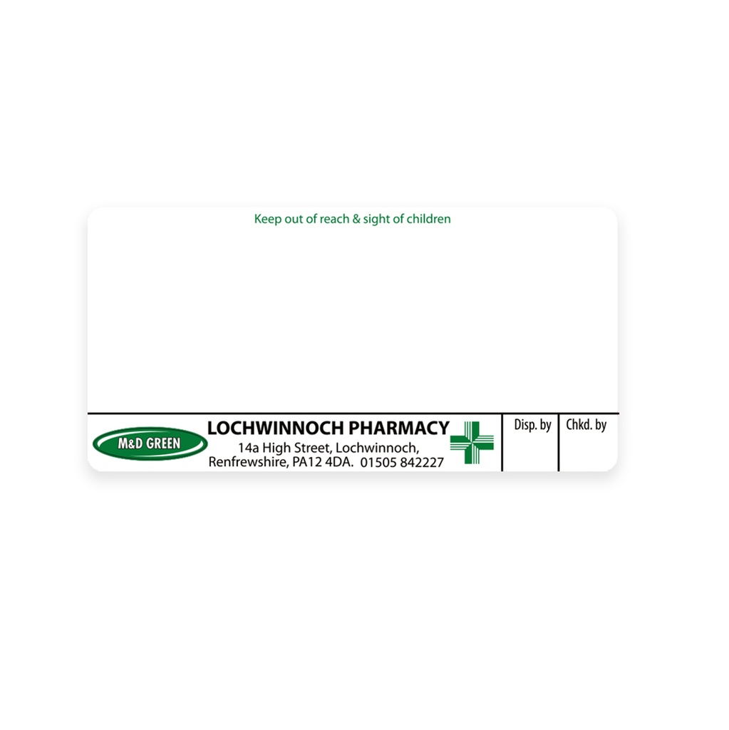 [EMT4426] M&D Green Lochwinnoch Pharmacy Labels