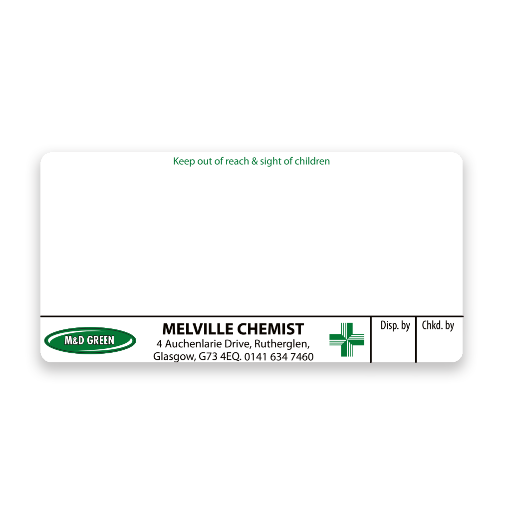 [EMT4401] M&D Green Melville Chemist Labels