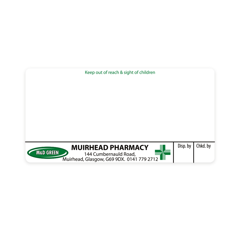 [EMT4429] M&D Green Muirhead Pharmacy Labels