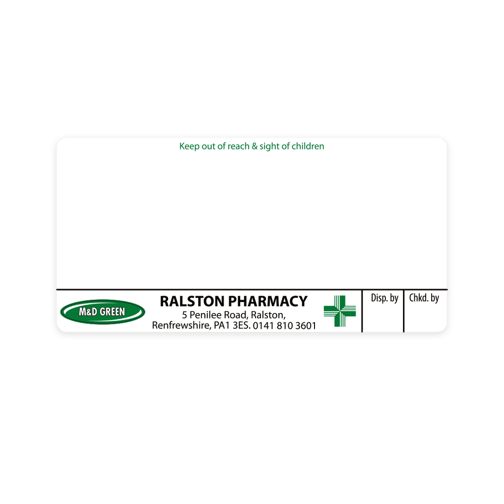 M&D Green Ralston Pharmacy Labels