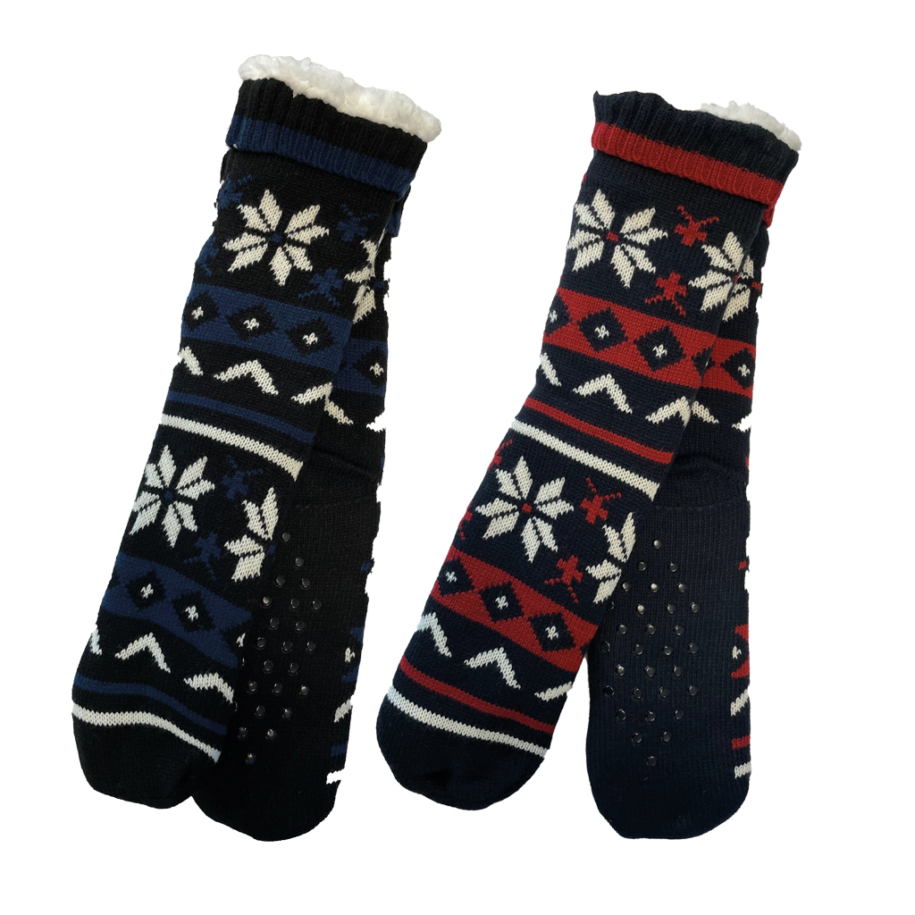 Mens Fairisle Slipper Socks