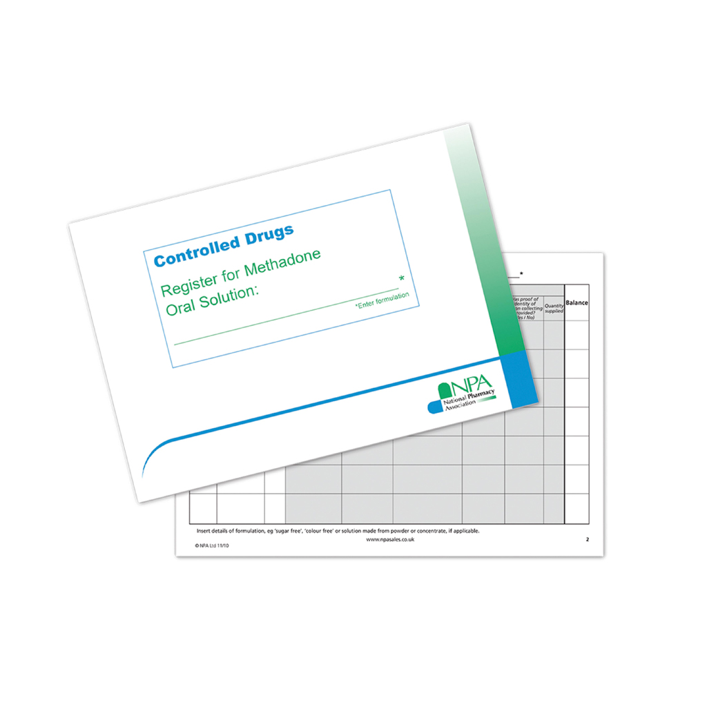 Methadone Register Recording Book