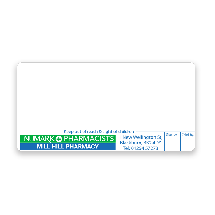 [EMT4380] Mill Hill Pharmacy Labels