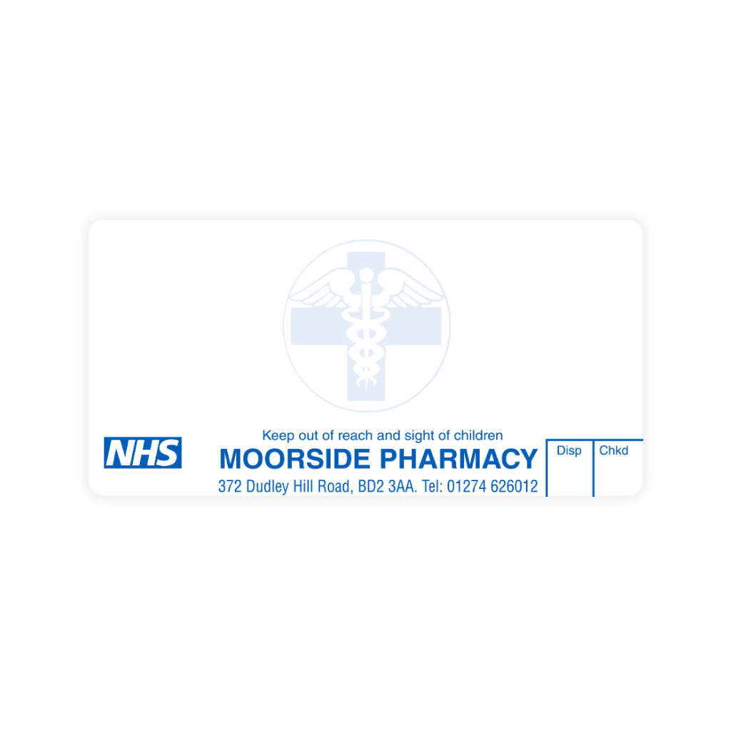[AZEMT2382] Moorside Pharmacy Labels MOO029