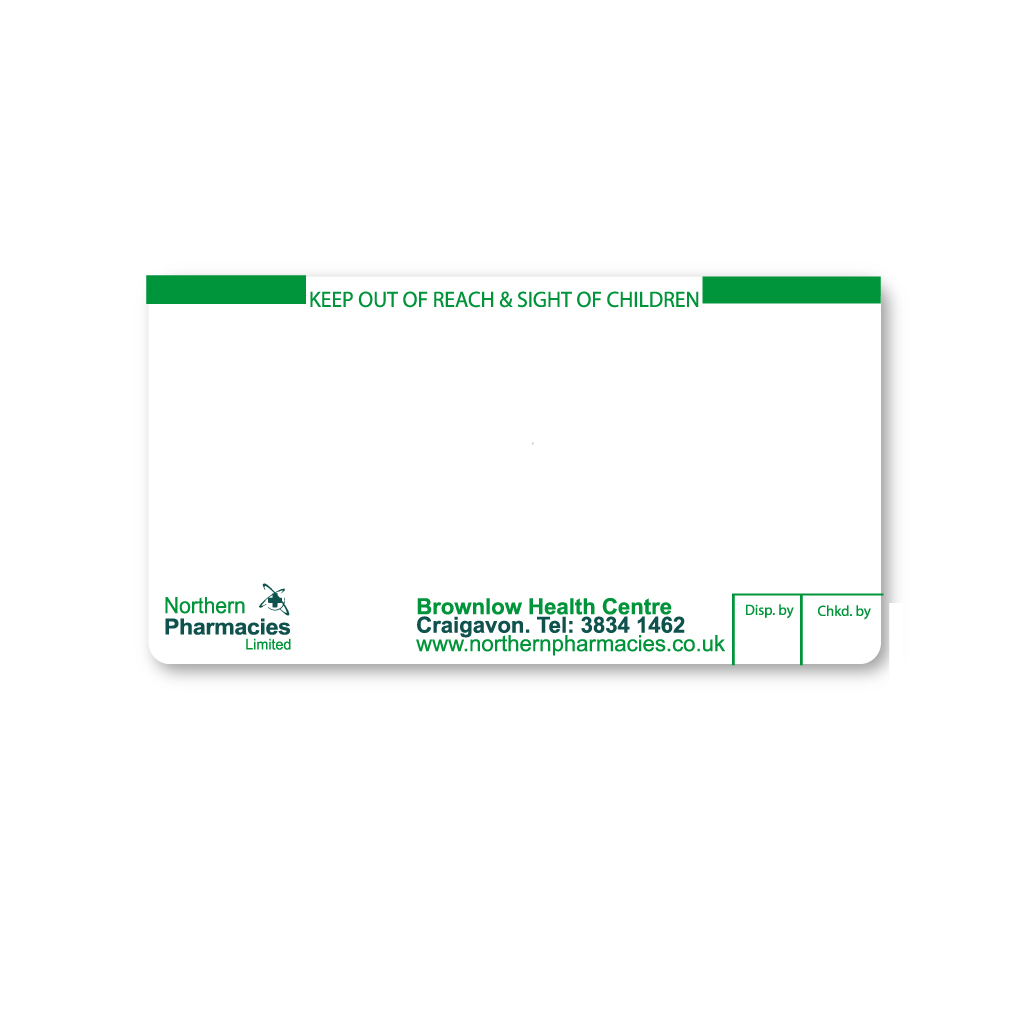 [EMT1588] Northern Pharmacy Labels Craigavon 