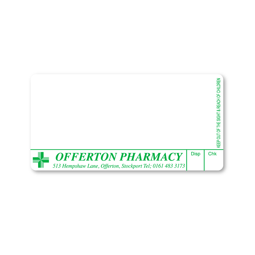 [AZEMT2138] Offerton Pharmacy Labels