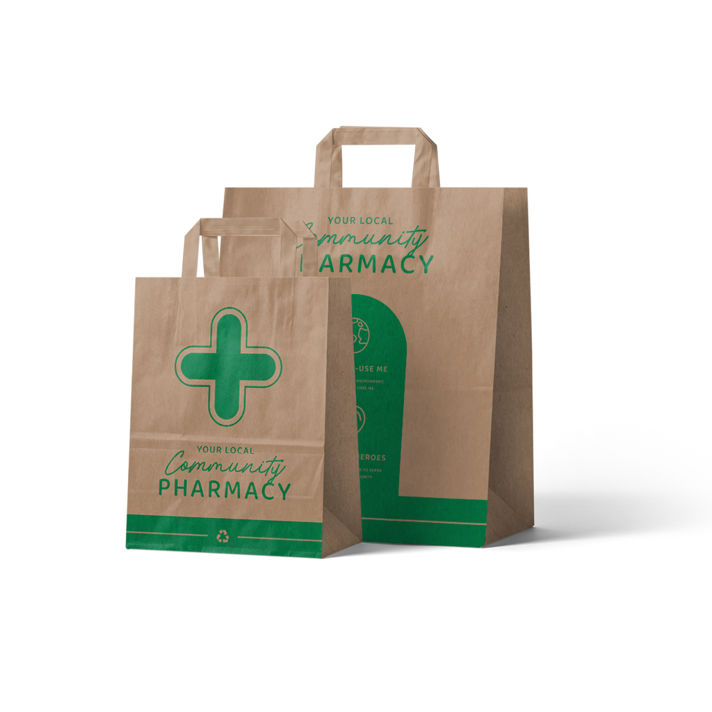 Pharmacy paper carrier bags - extra large