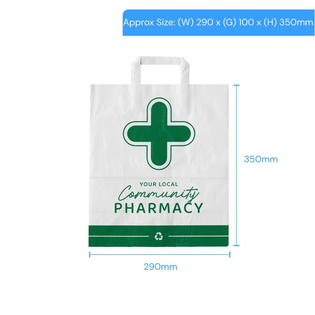 Pharmacy paper carrier bags - large