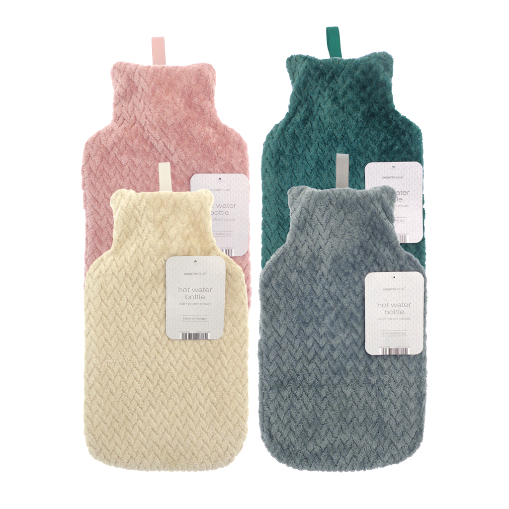 Plush Lattice Hot Water Bottle Asst