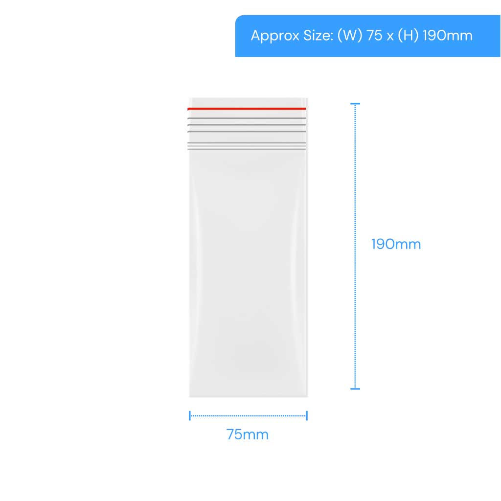 [LGRP090] Polygrip Self Seal Bags - 75x190mm (Pack of 1000)