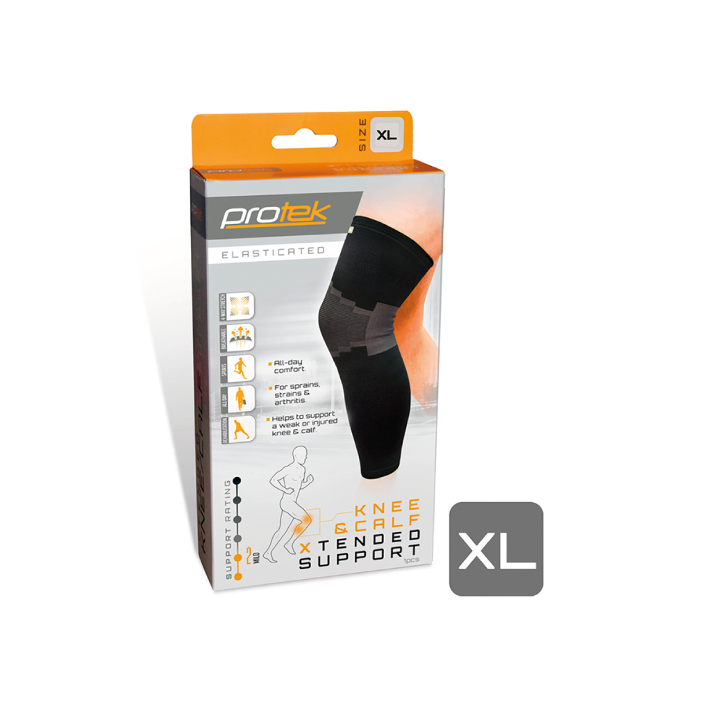 [P20731] Protek Elasticated Knee Calf Support Extra Large