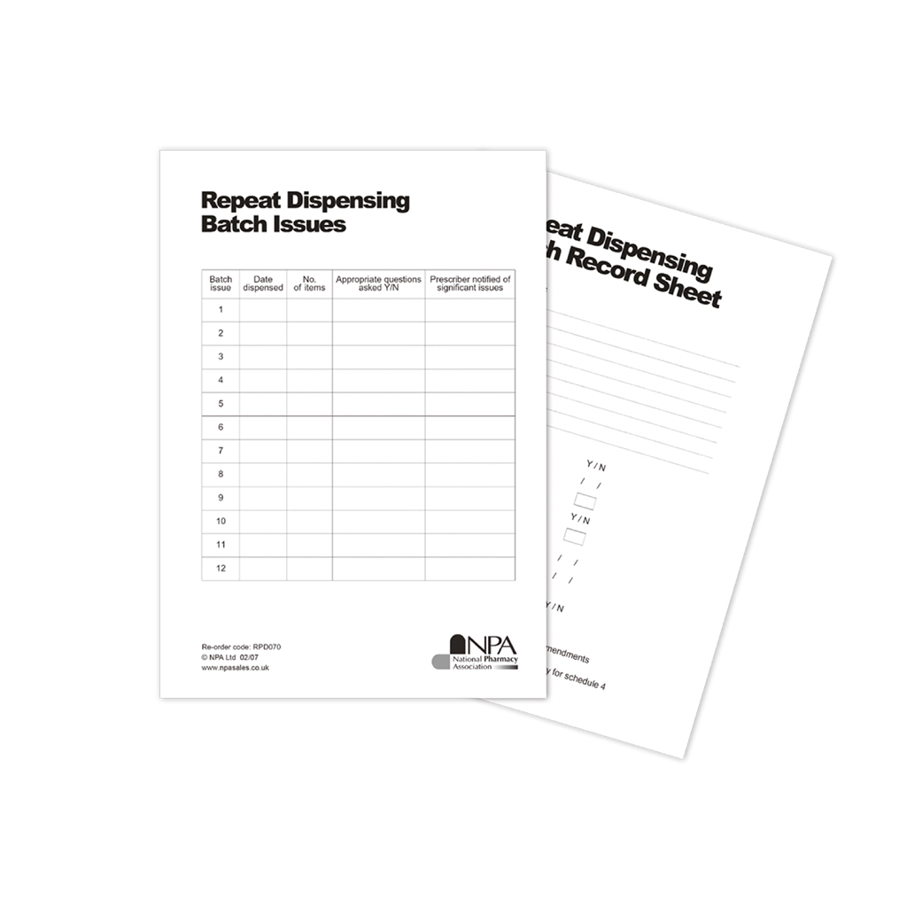 Repeat Dispensing Record Pads - Pack of 2