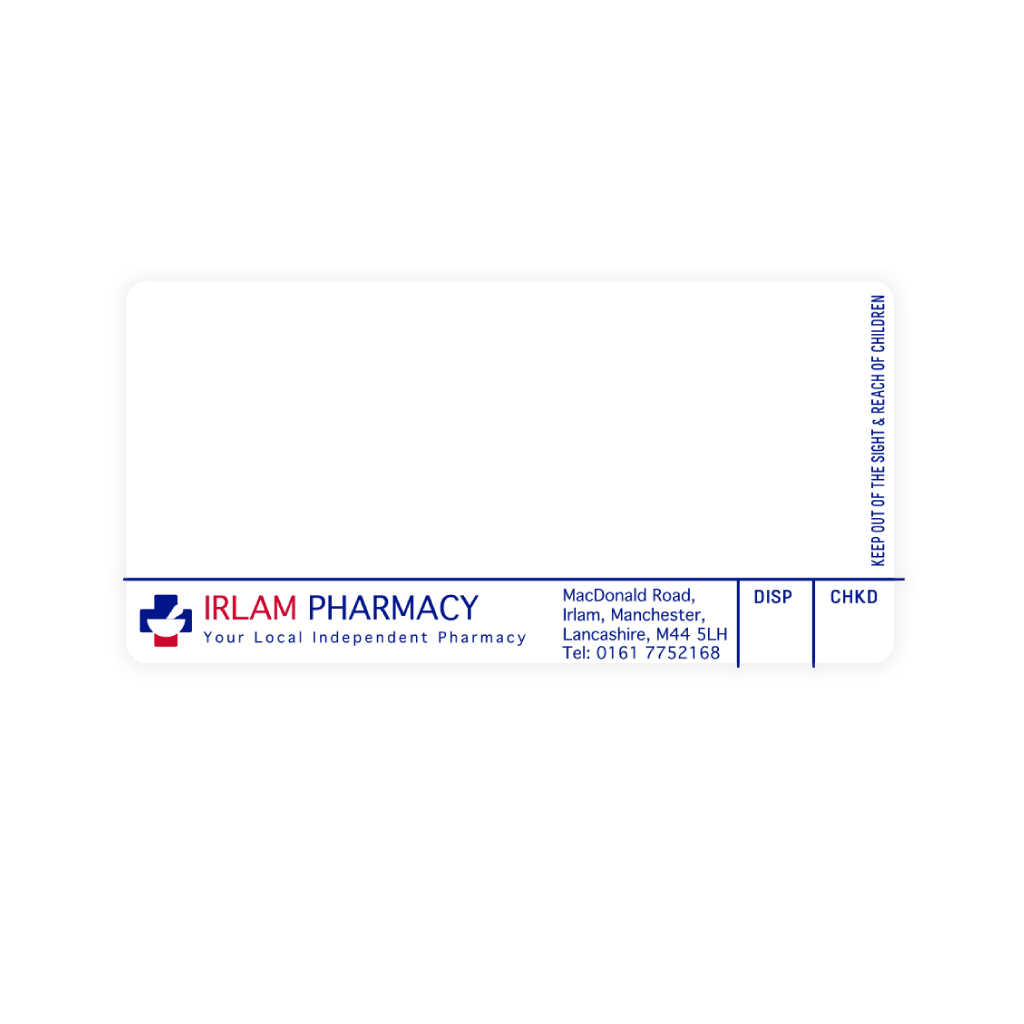 Roshban Irlam Pharmacy Labels