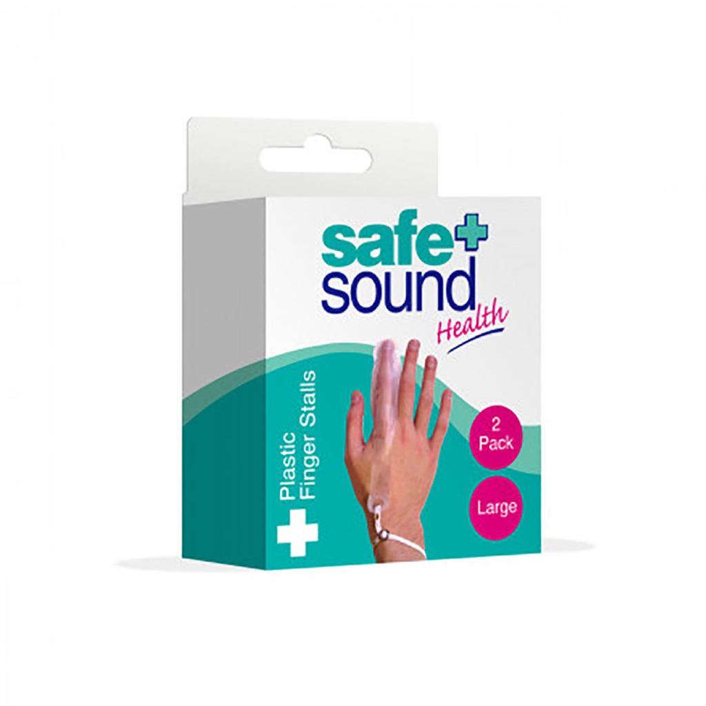 [SA8113] Safe & Sound Plastic Fingerstall - Large Finger Protection Cover (Pack of 6)