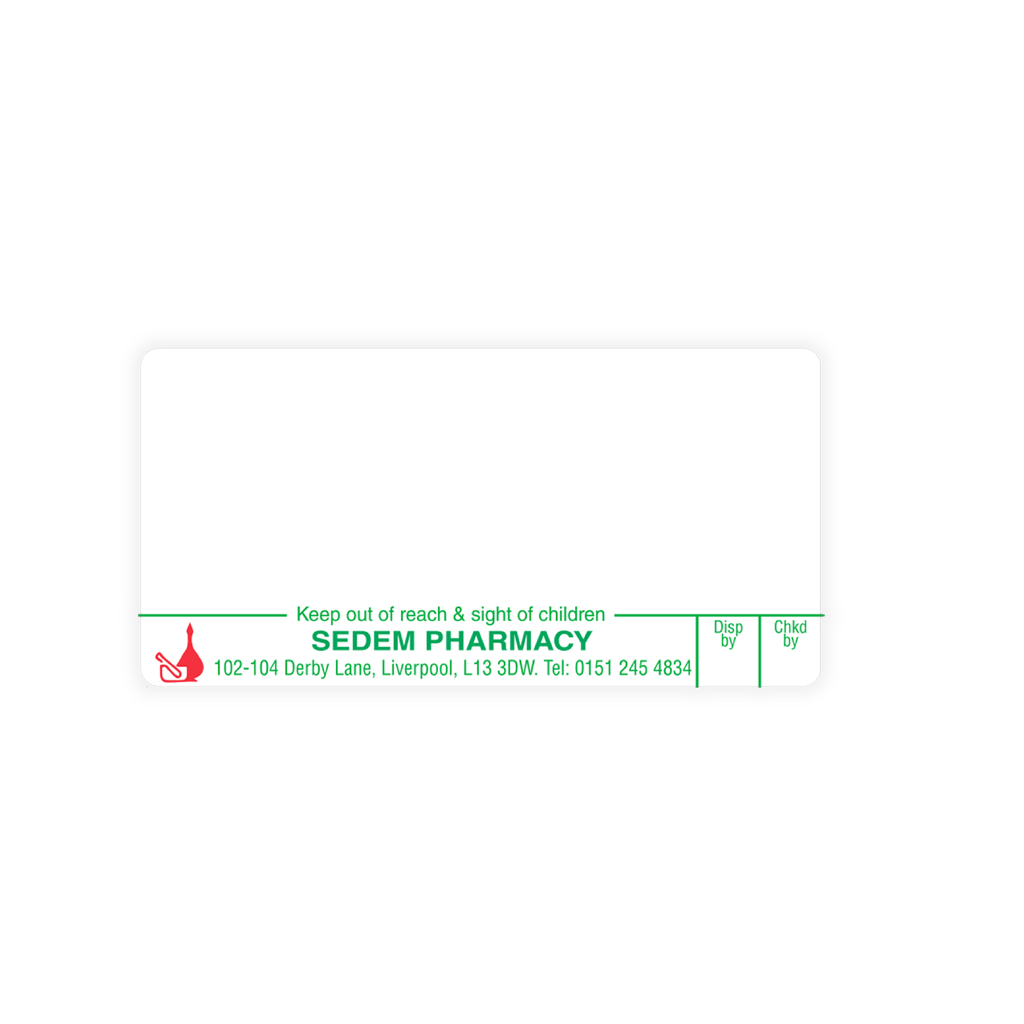 [AZEMT2240] Sedem Pharmacy Labels Derby Lane