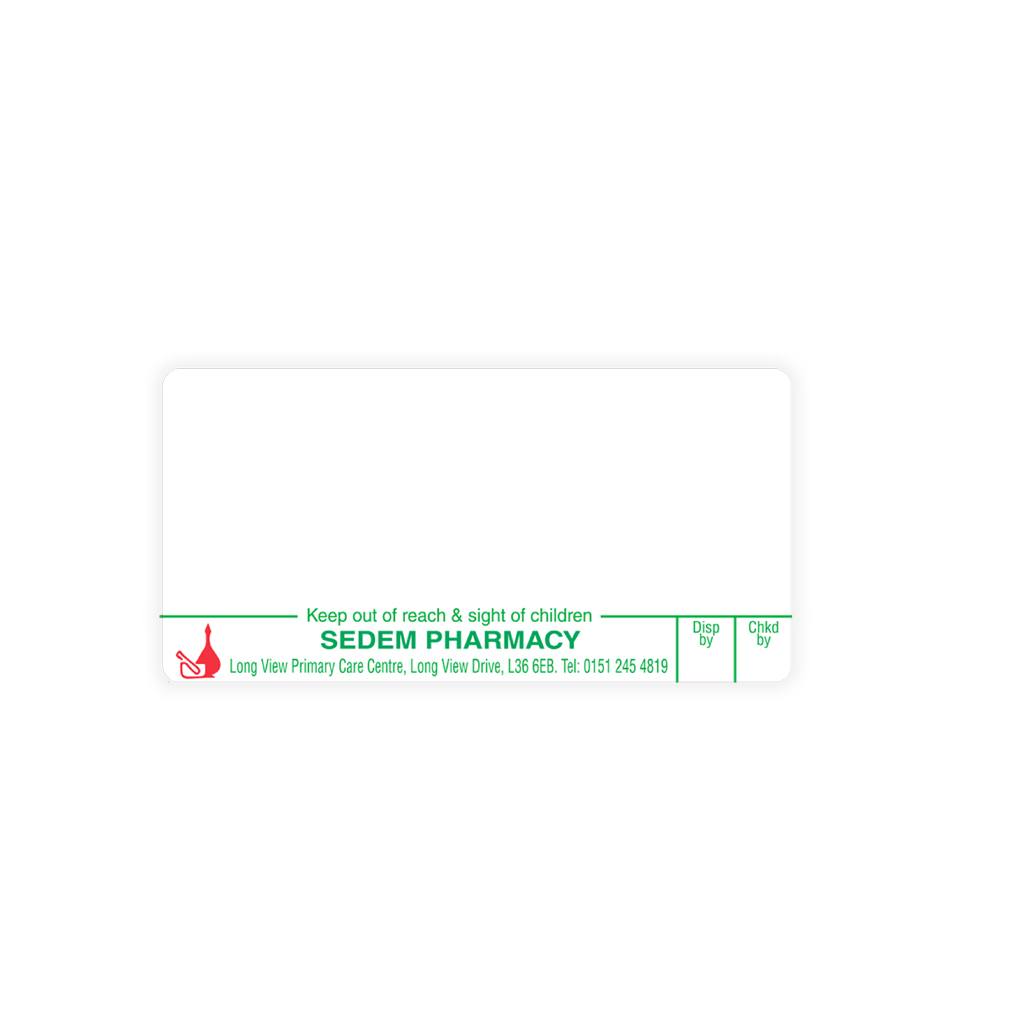 [AZEMT2243] Sedem Pharmacy Labels Long View