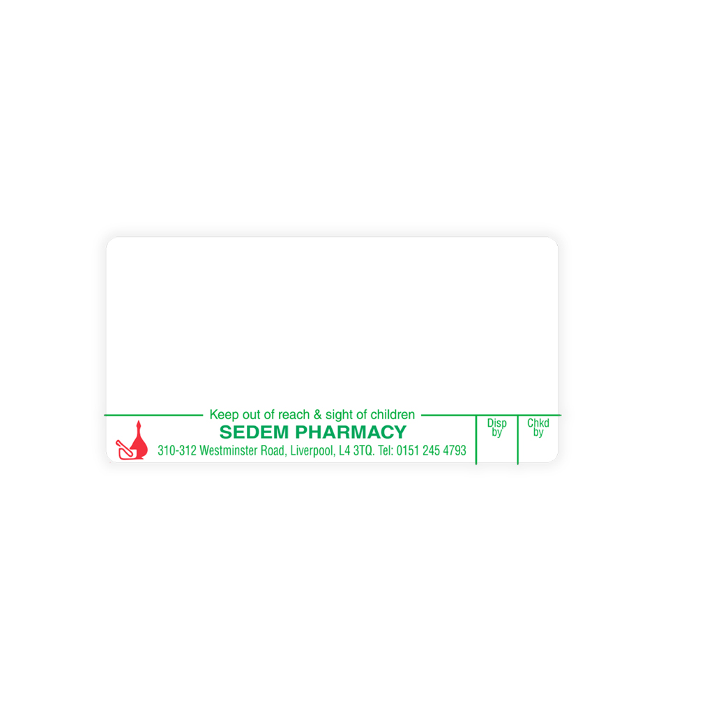 [AZEMT2244] Sedem Pharmacy Labels Westminster Road