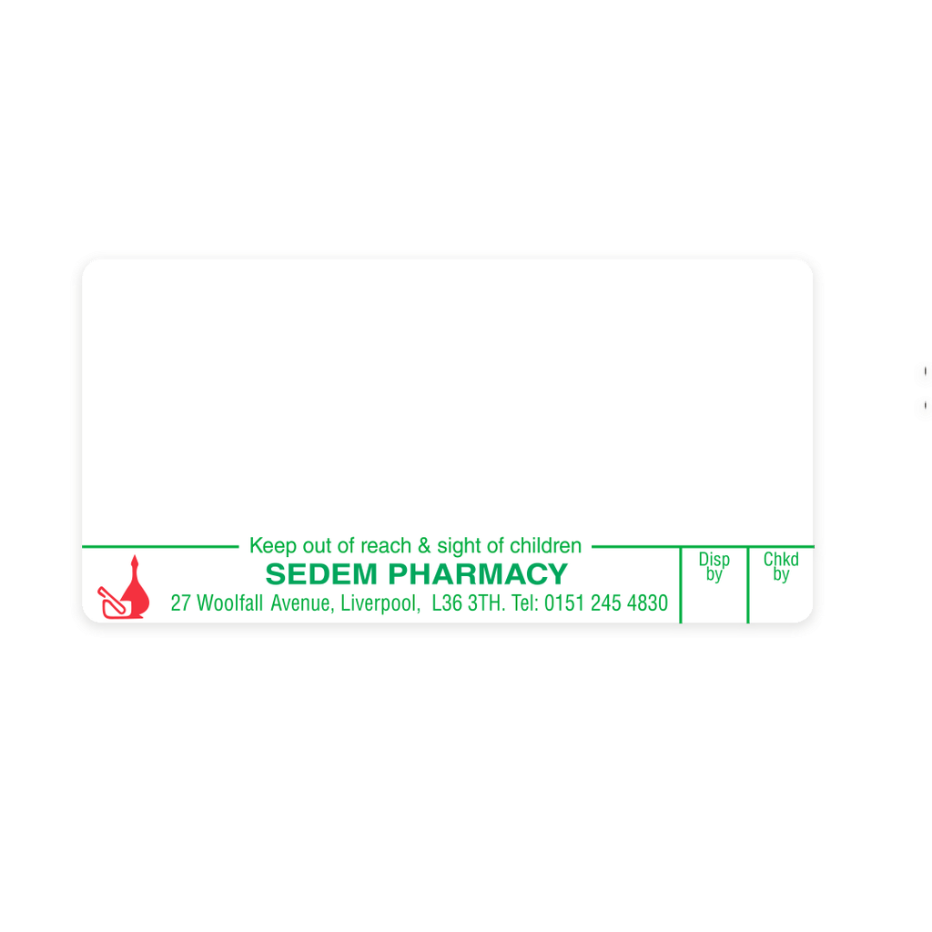 [EMT4496] Sedem Pharmacy Labels Woolfall Avenue