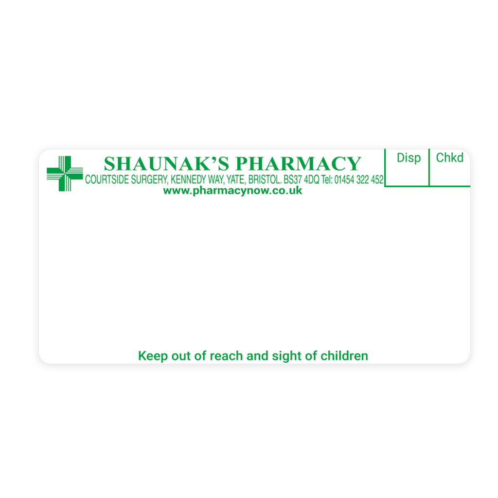 Shaunaks Kennedy Way Pharmacy Labels