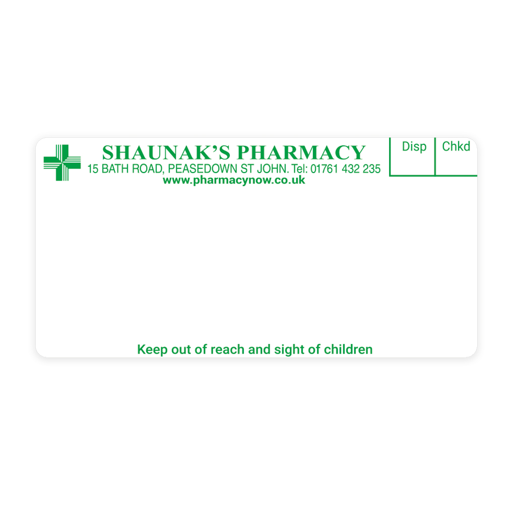 Shaunaks Peasedown Pharmacy Labels
