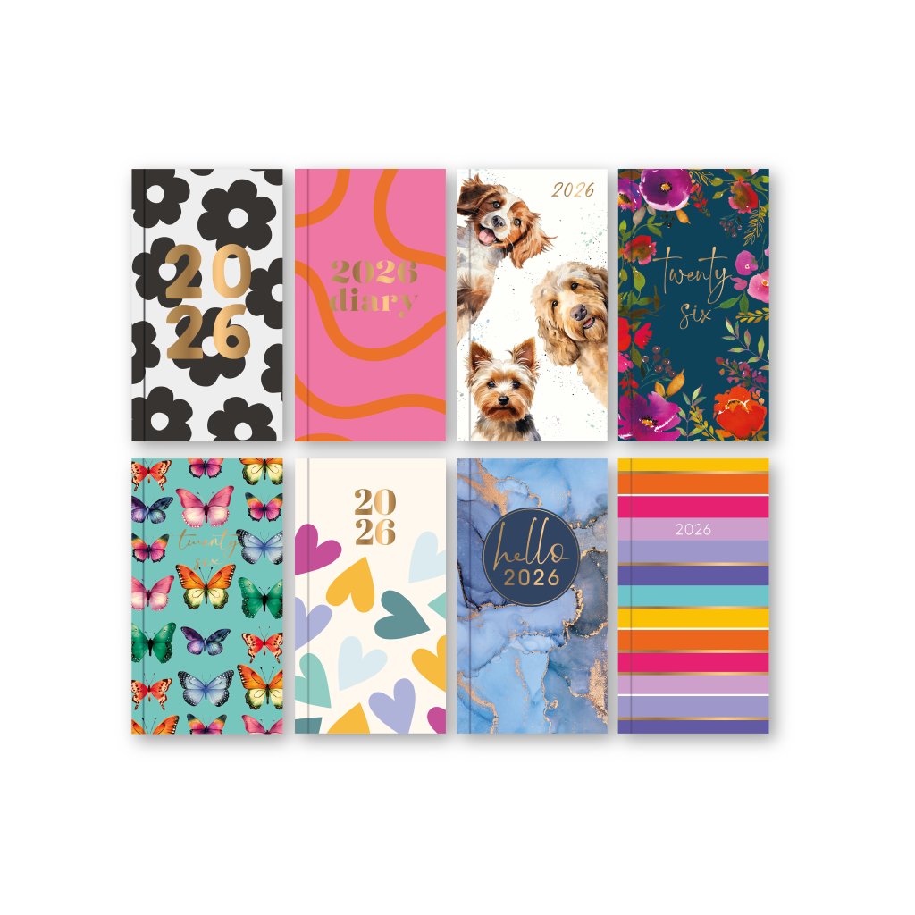 [0320] Slim 2026 Diaries In CDU 8 Assorted Designs 