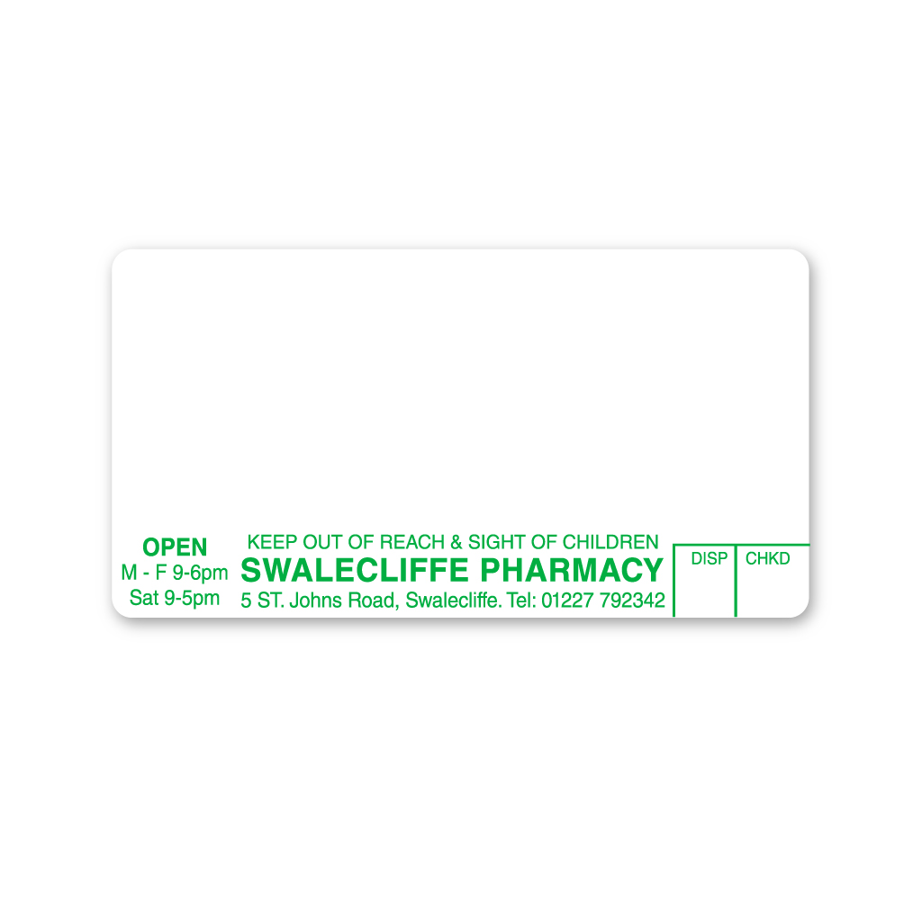 Swalecliffe Pharmacy Labels 