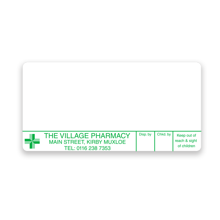 [AZEMT3460] The Village Pharmacy (Kirby Muxloe) Labels