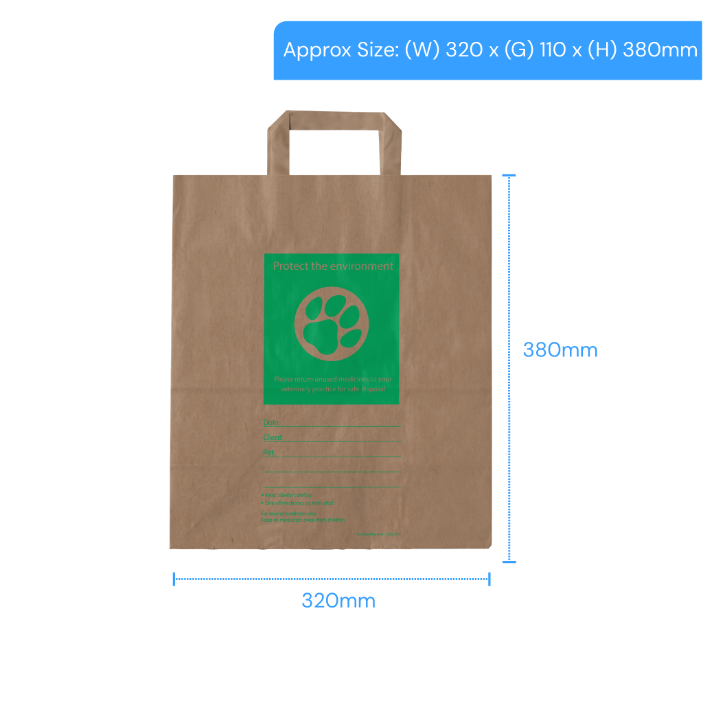 Vet Direct Carrier Bag 220x110x250 - Banded in 50's