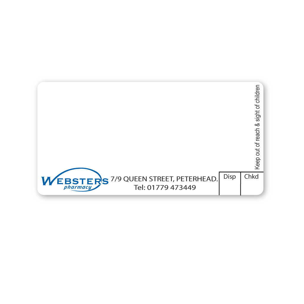 [EMT463B] Websters Peterhead Pharmacy Labels