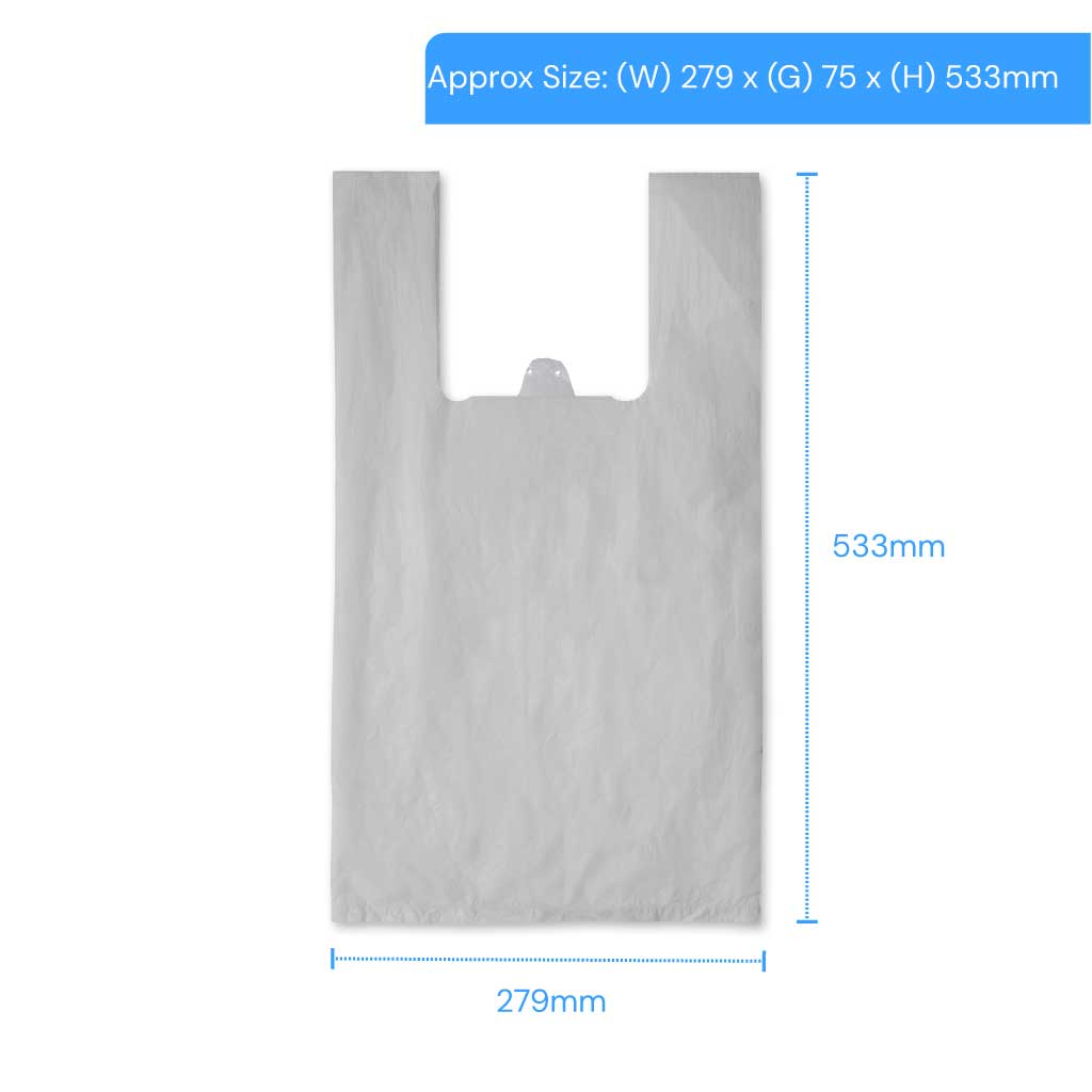 White vest carrier bags   medium