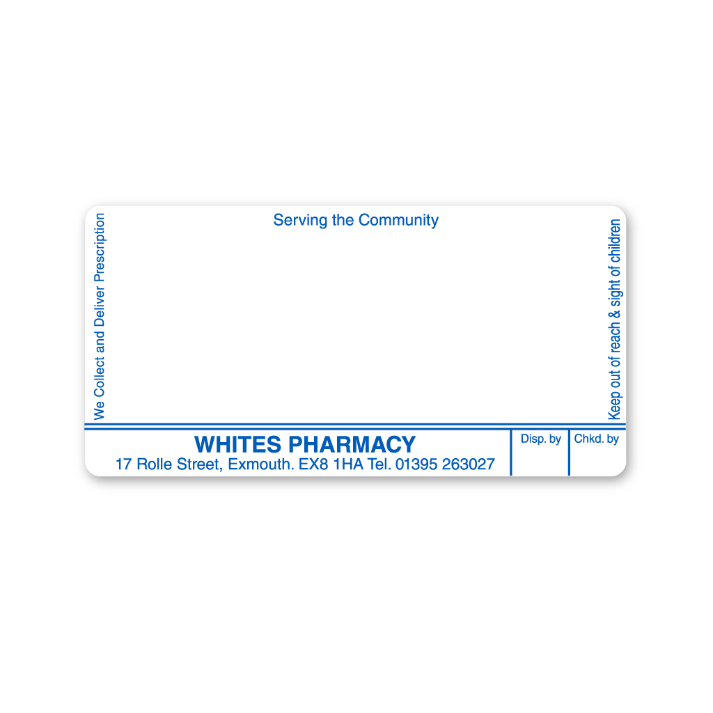 [AZEMT3656] Whites Pharmacy Labels