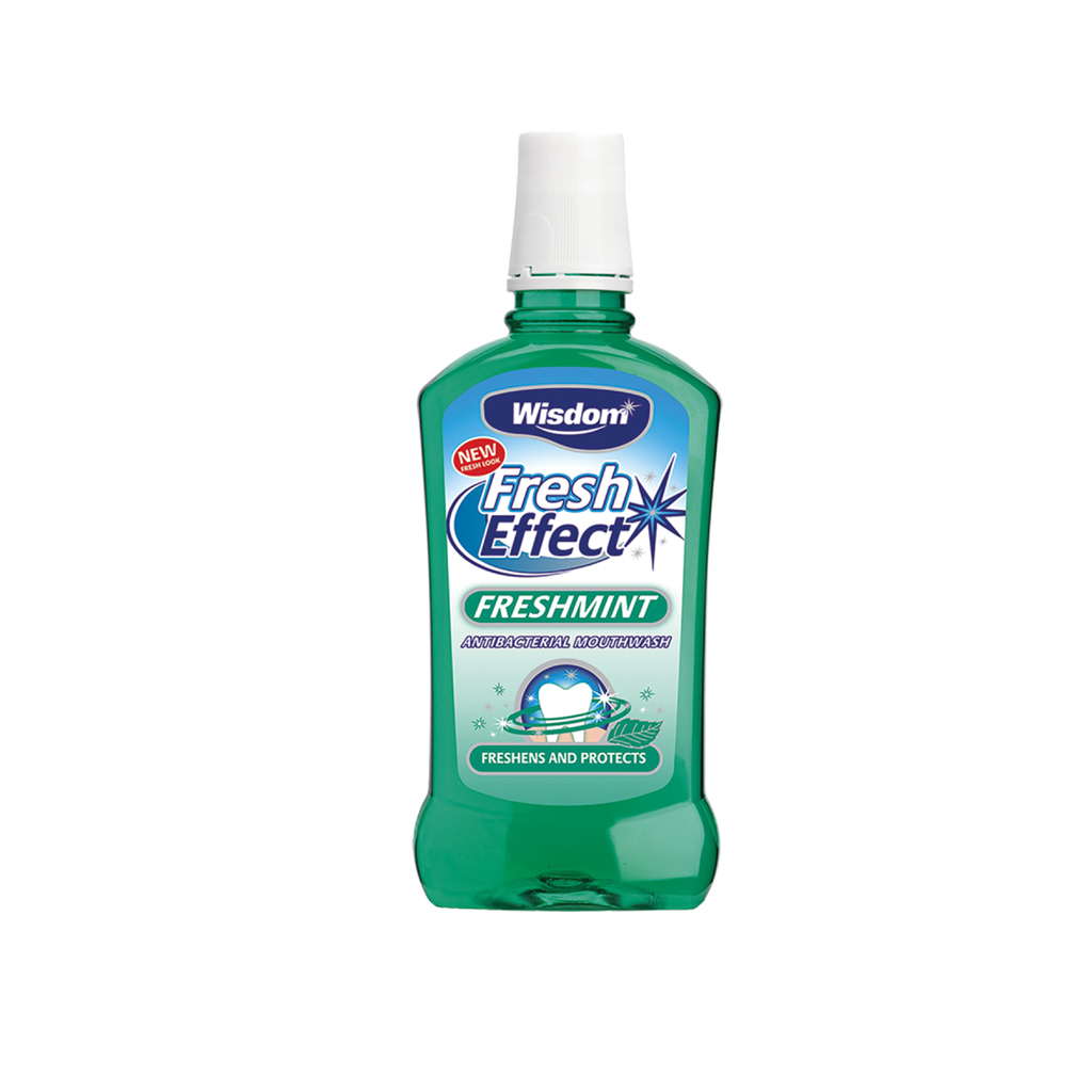 Wisdom Fresh Effect Freshmint Antibacterial Mouthwash (500 ml)