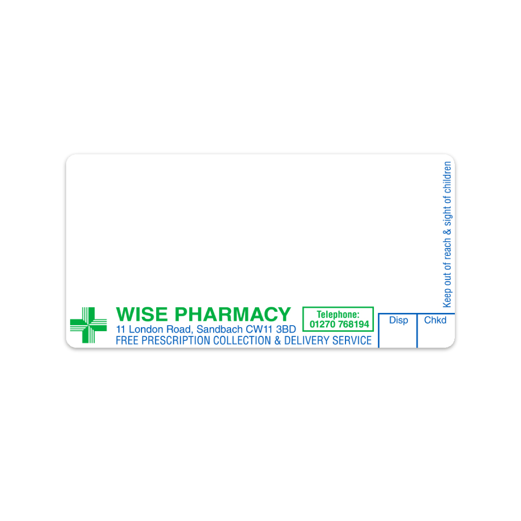 [AZEMT3530] Wise Group Sandbach Pharmacy Labels