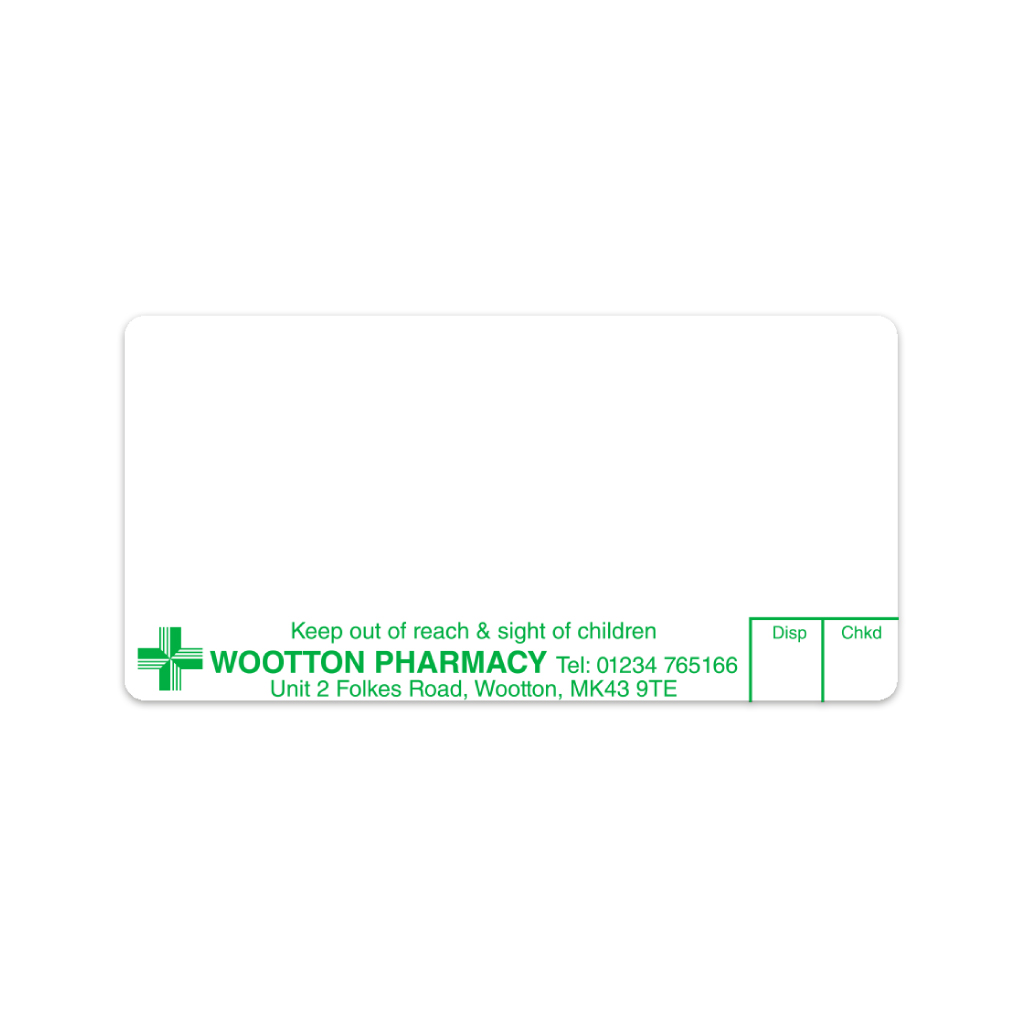[AZEMT3864] Wootton Pharmacy Labels