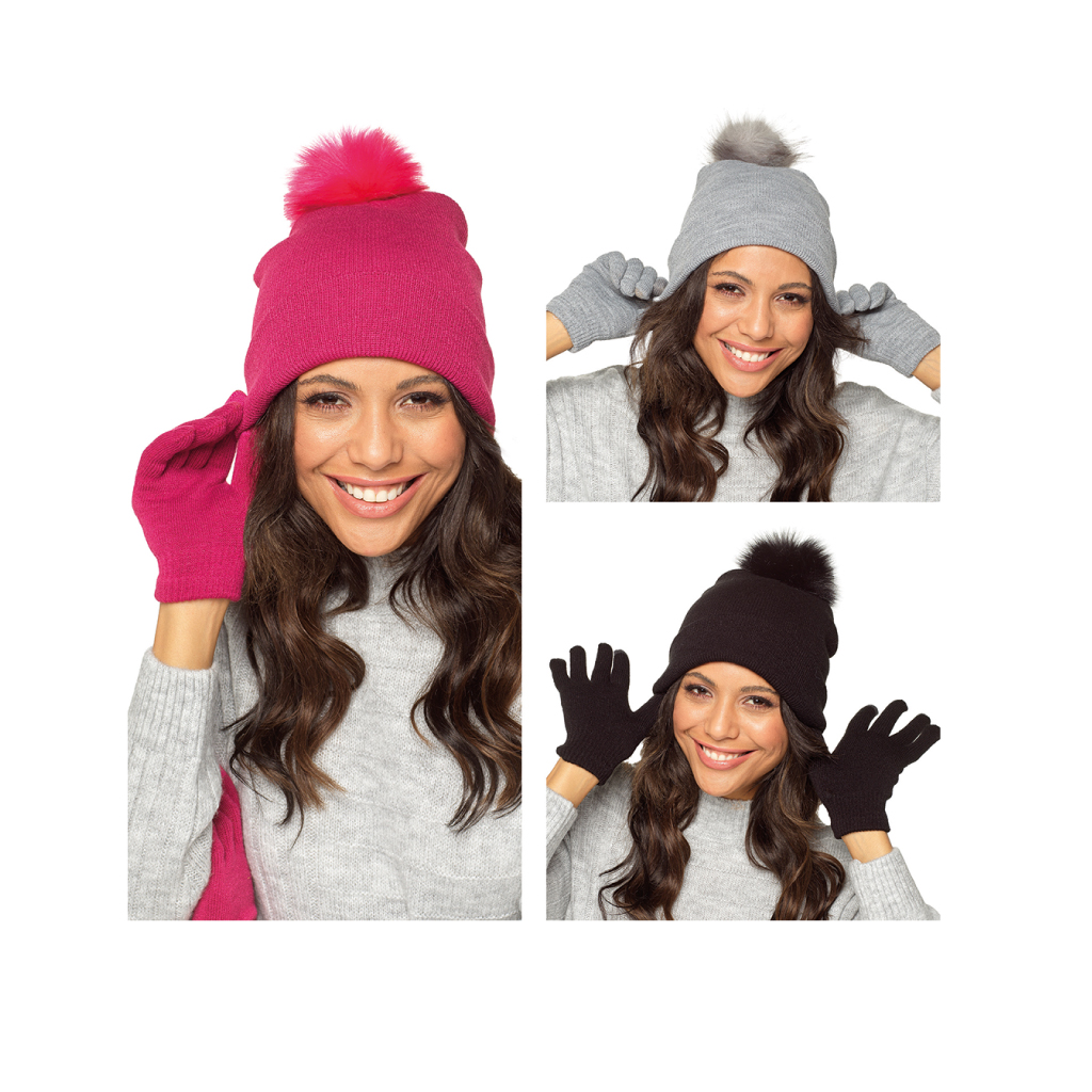 [GL550C] Ladies Touch Screen Glove & Hat Set     